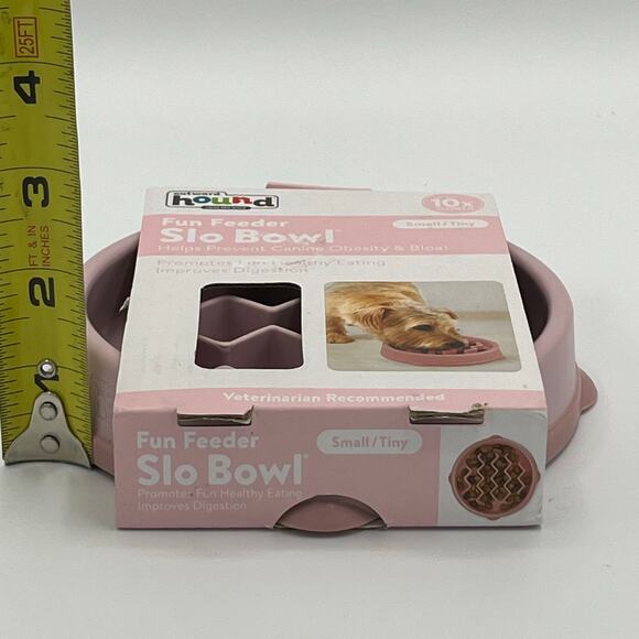 Outward Hound Fun Feeder Slo Bowl Slow Feeder Dog/Cat Bowl Small/Tiny Pink Wave - Picture 5 of 5